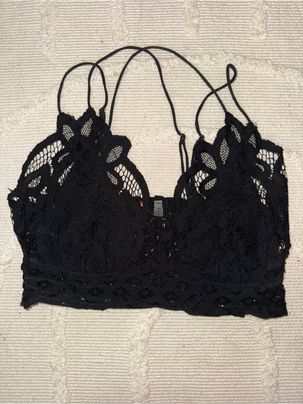 Free People Black Floral Crochet‎ Lace Bralette